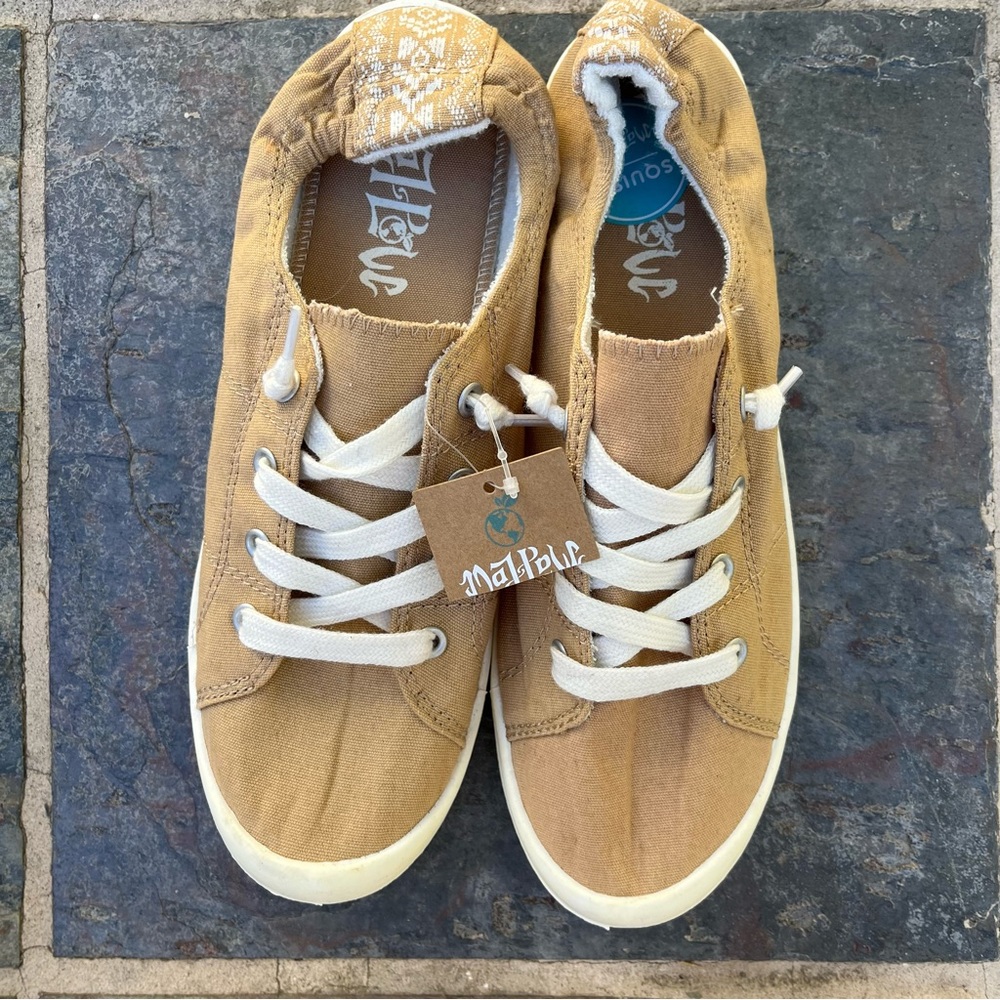 Mad Love Tan and White Women's Sneakers